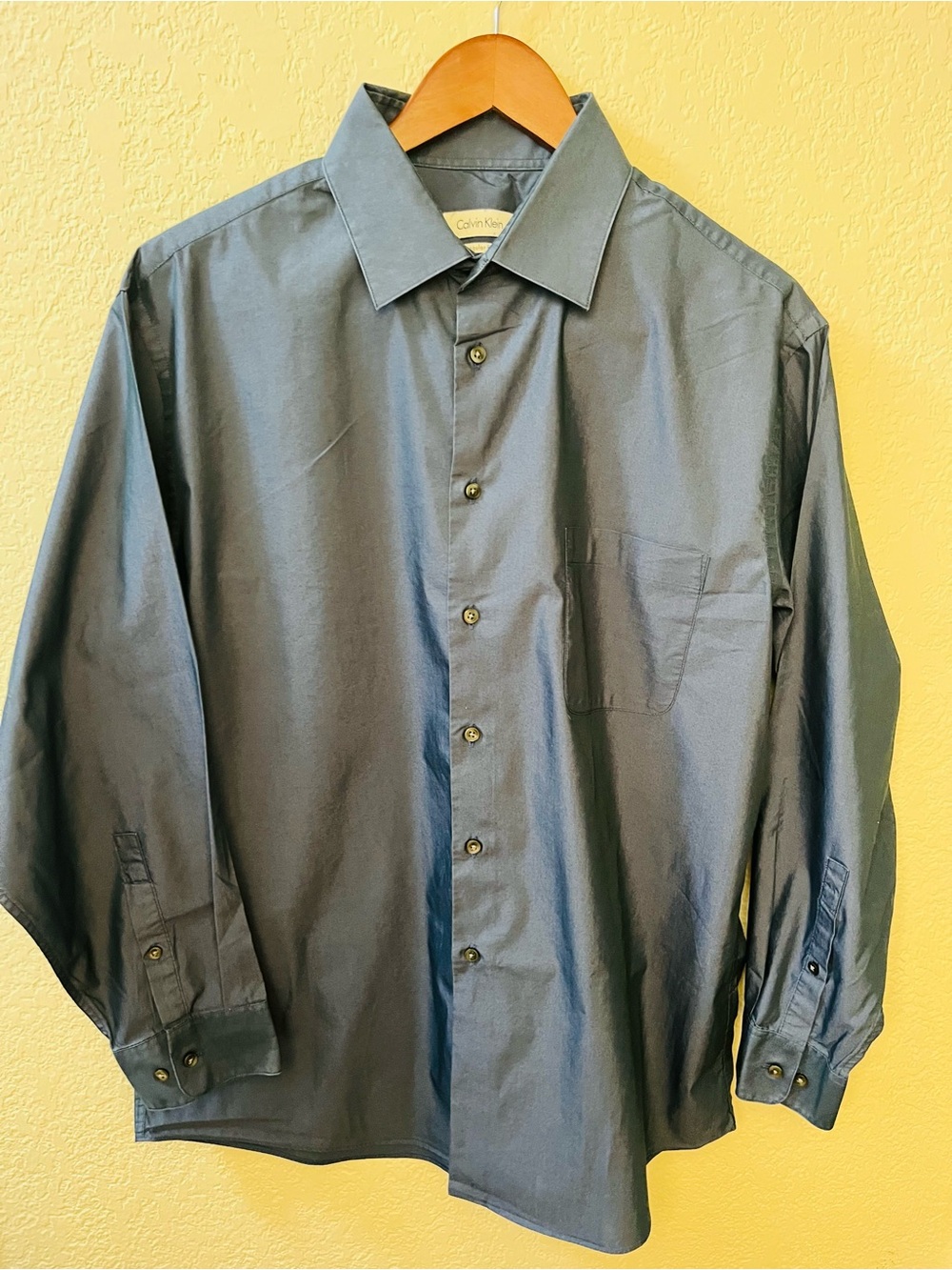 Calvin Klein Men's Long-Sleeve Dress Shirt - Navy Blue